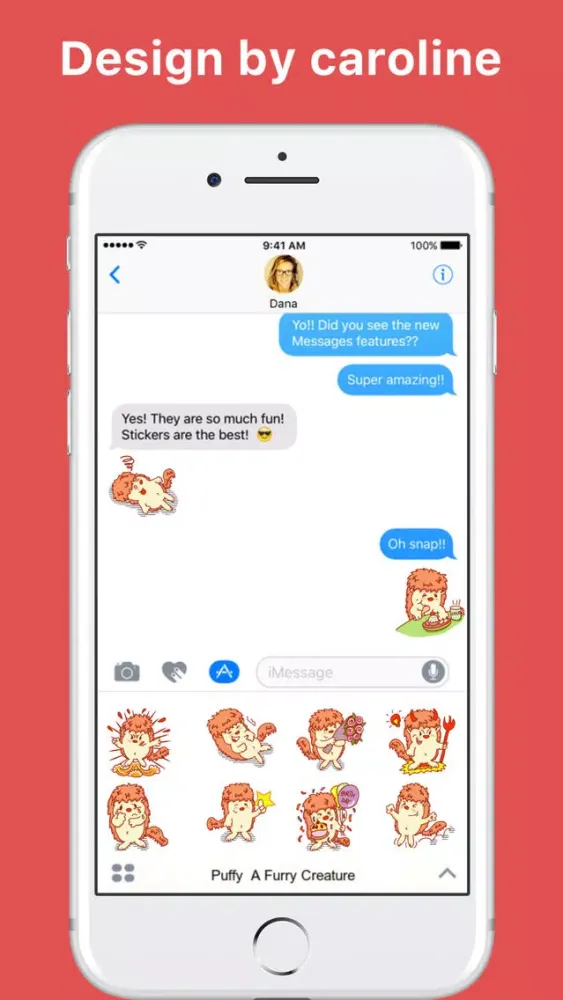 Puffy - A Furry Creature stickers by caroline G स्क्रीनशॉट