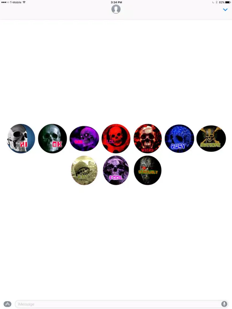 Skull stickers by NitroX for iMessage iPad  Ekran Görüntüleri