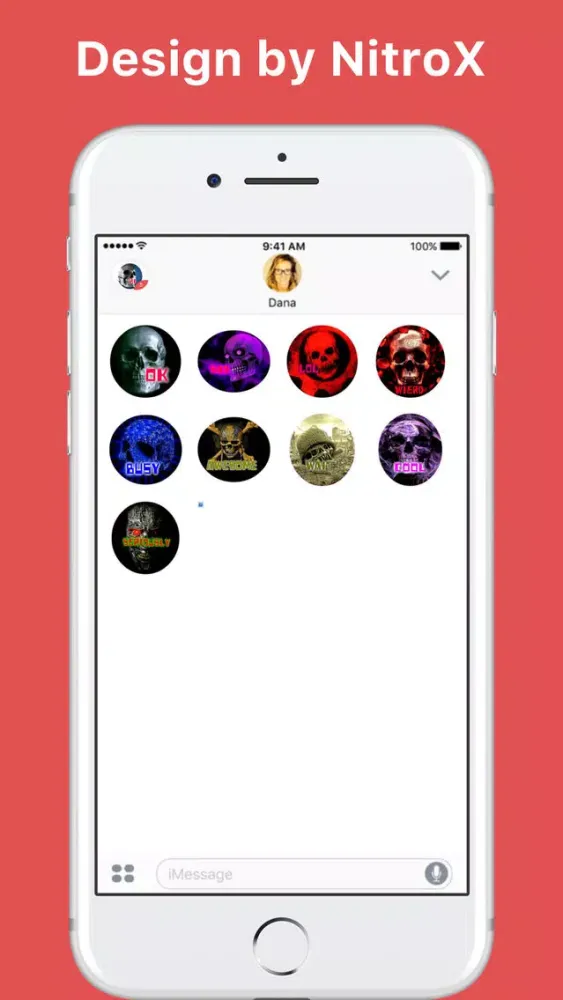 Skull stickers by NitroX for iMessage Ekran Görüntüleri