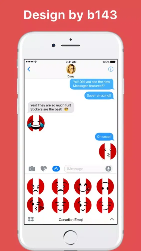 Zrzuty ekranu Canadian Emoji stickers by b143 for iMessage