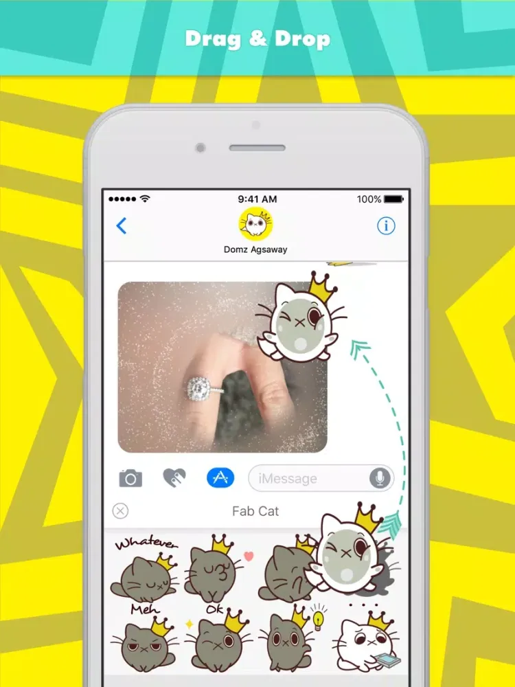 Fab Cat stickers by Domz Agsaway iPad 应用截图