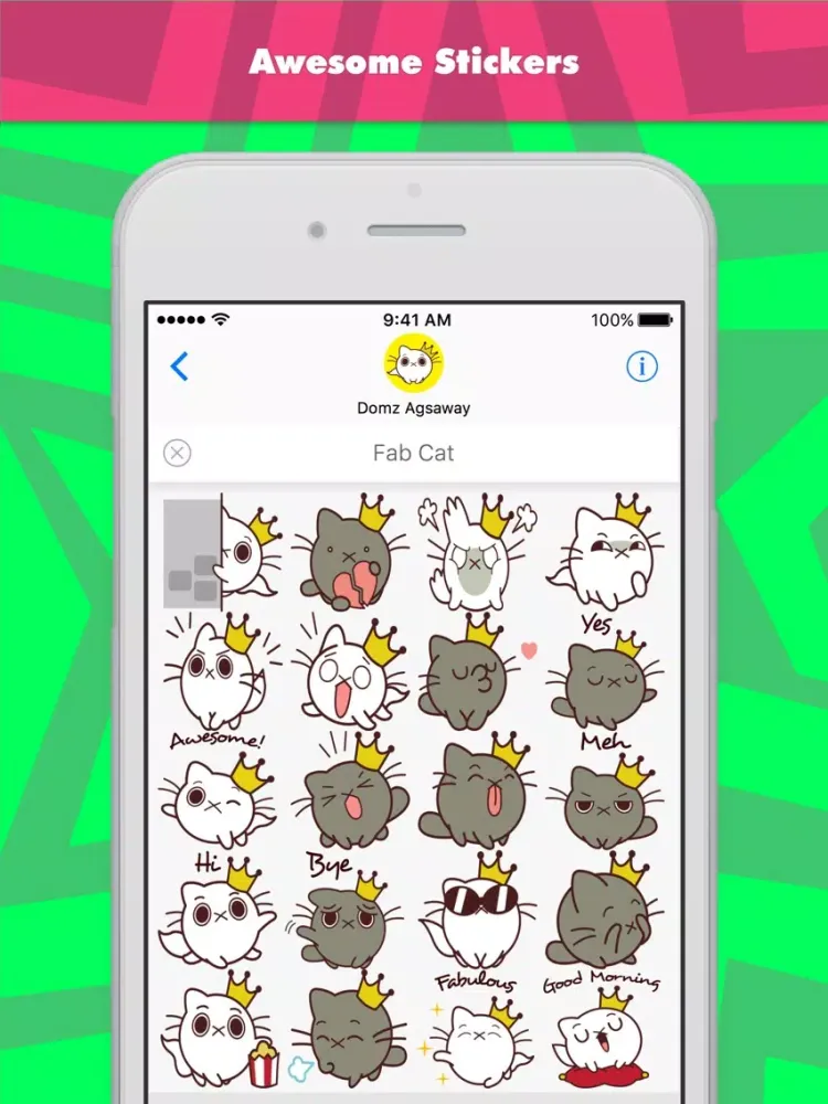 Fab Cat stickers by Domz Agsaway iPad 应用截图