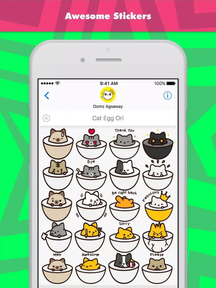 Cat Egg Ori stickers by Domz Agsaway iPad  स्क्रीनशॉट