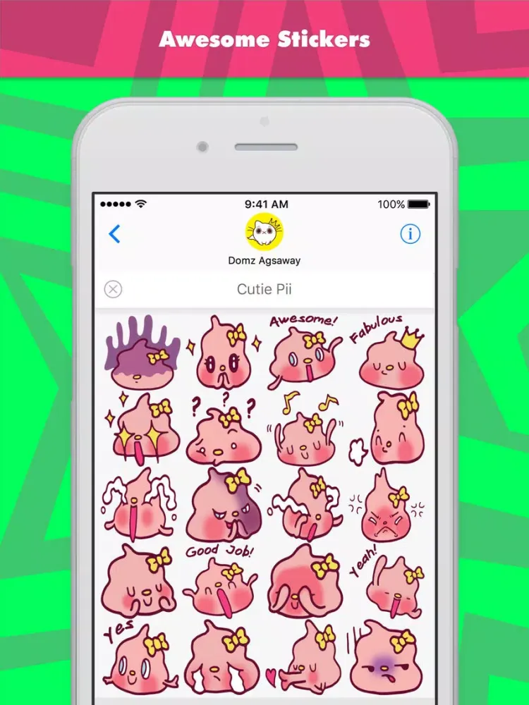 Capturas de tela do Cutie Pii stickers by Domz Agsaway iPad 