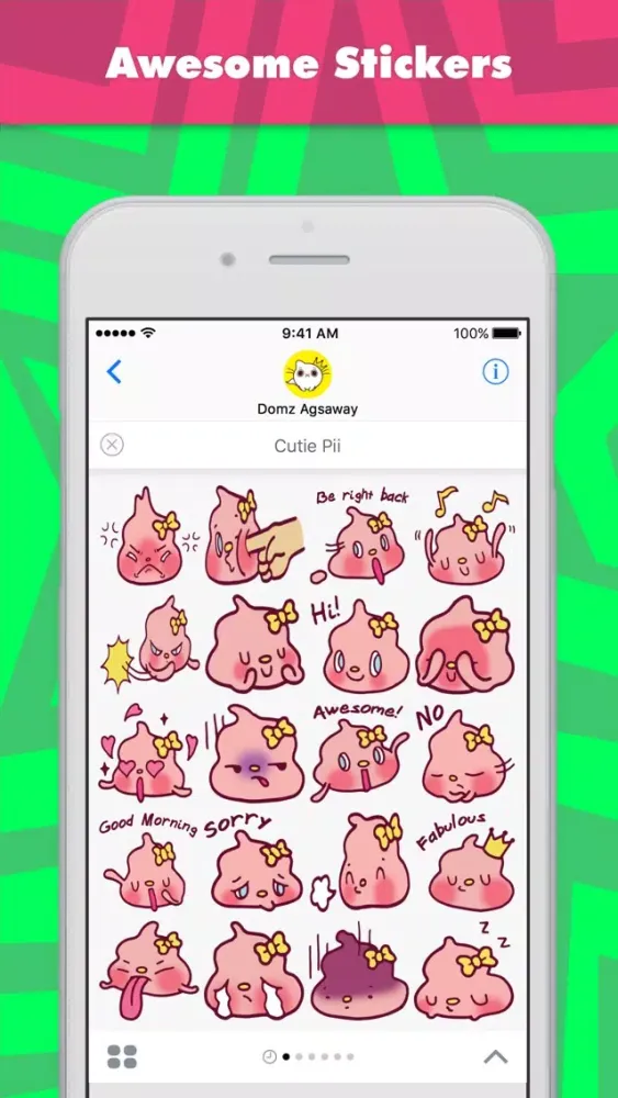 Capturas de tela do Cutie Pii stickers by Domz Agsaway