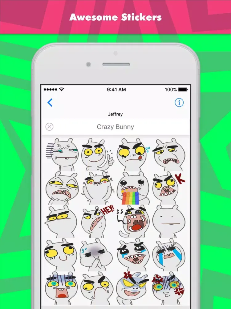 تصاویر Crazy Bunny stickers by Pinma iPad 