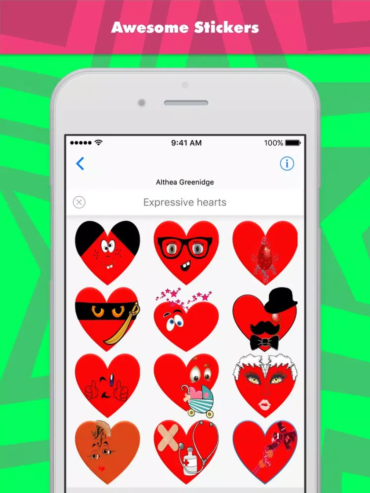 Capturas de pantalla de Expressive hearts stickers by Alade Expressions iPad 