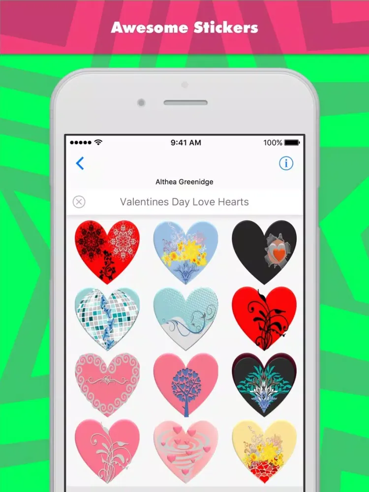 Скриншоты Valentines Day Love Hearts stickers for iMessage iPad 