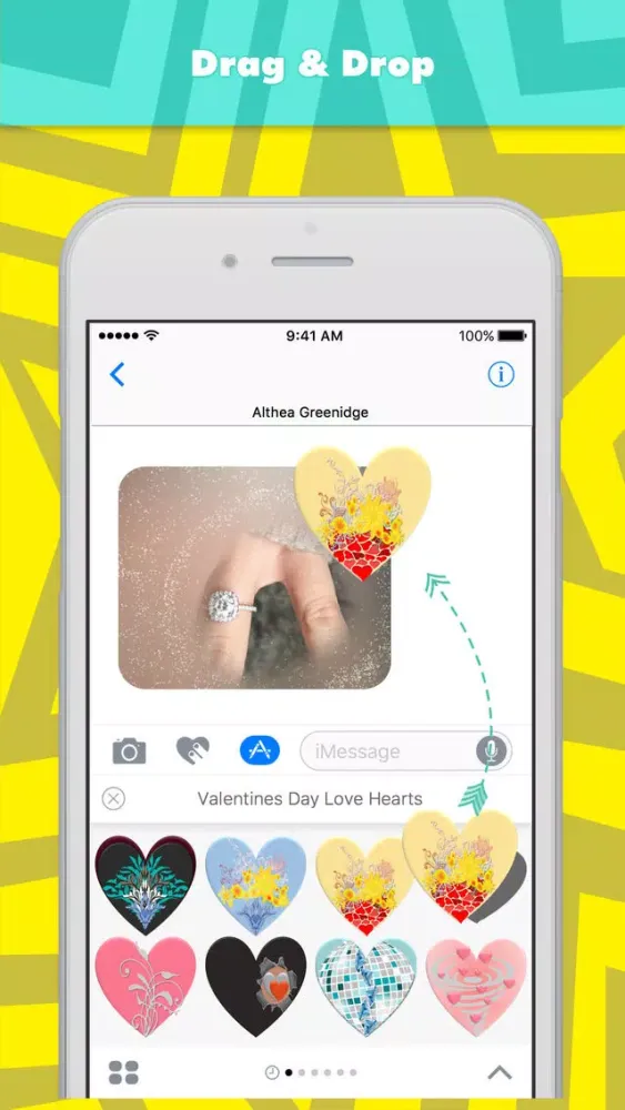 Скриншоты Valentines Day Love Hearts stickers for iMessage
