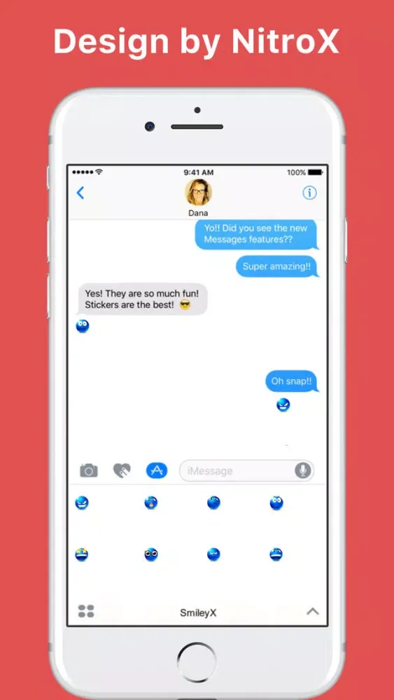 smileyX stickers by NitroX for iMessage应用截图