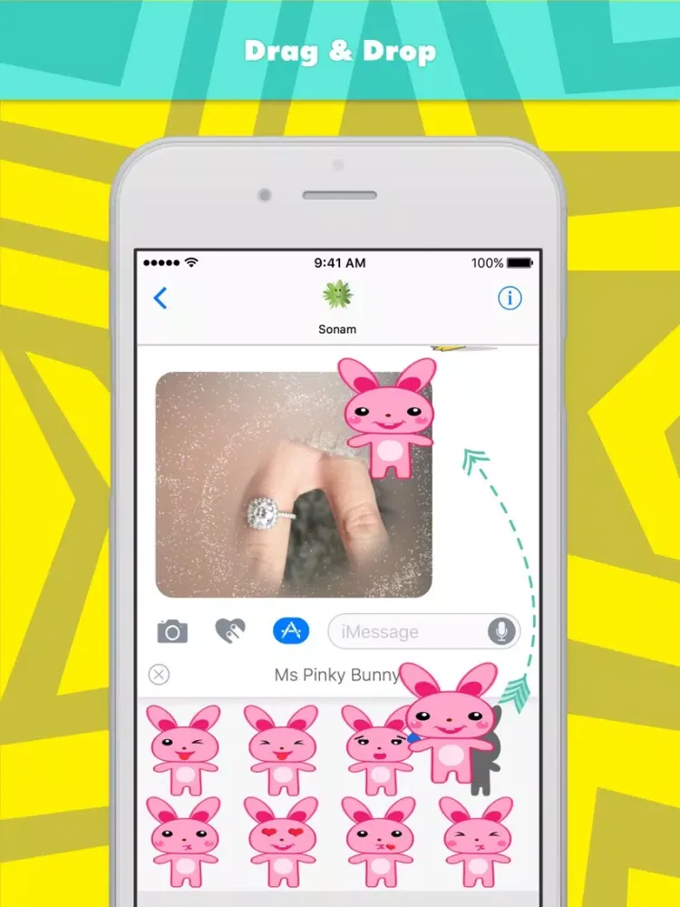 Capturas de pantalla de Ms Pinky Bunny stickers by Sonam iPad 