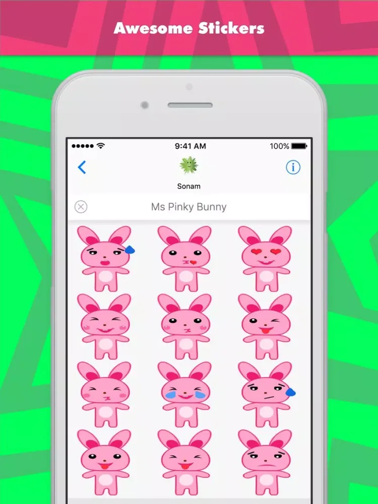 Capturas de pantalla de Ms Pinky Bunny stickers by Sonam iPad 