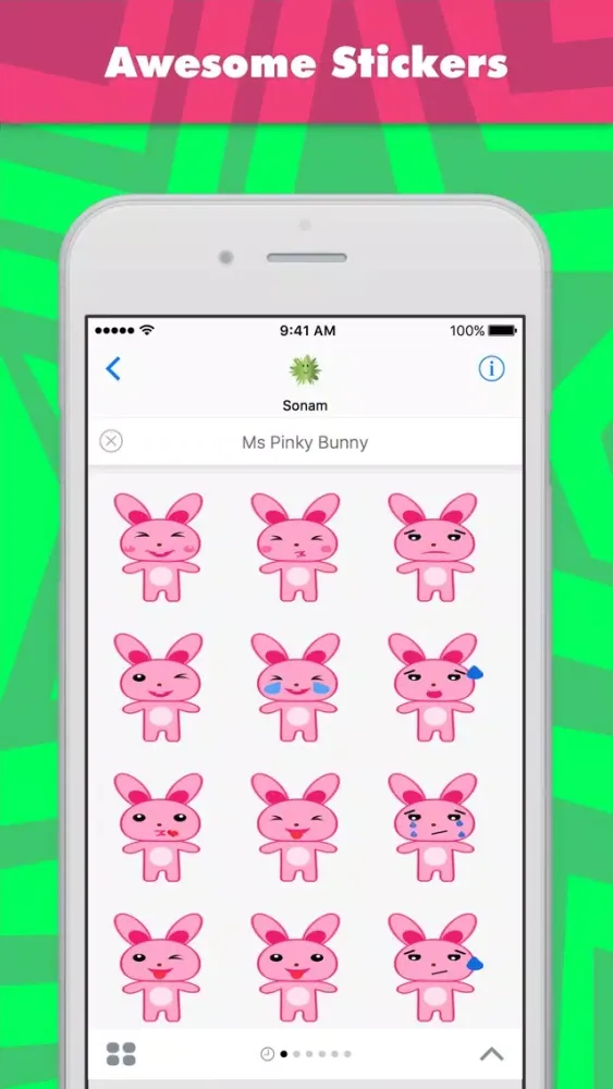 Capturas de pantalla de Ms Pinky Bunny stickers by Sonam