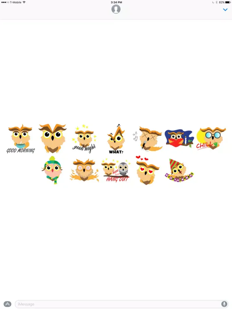 Screenshot di Owl's Emotions stickers by Mirjana Antonijevic iPad 