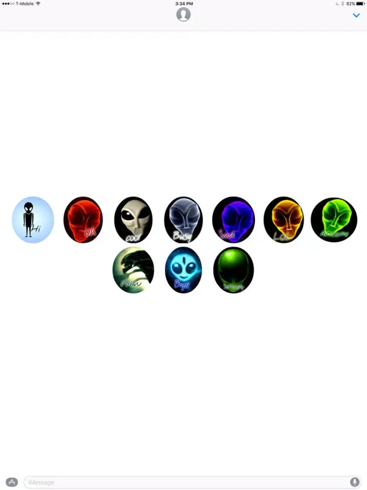 Скриншоты Alien Emoji stickers by NitroX for iMessage iPad 