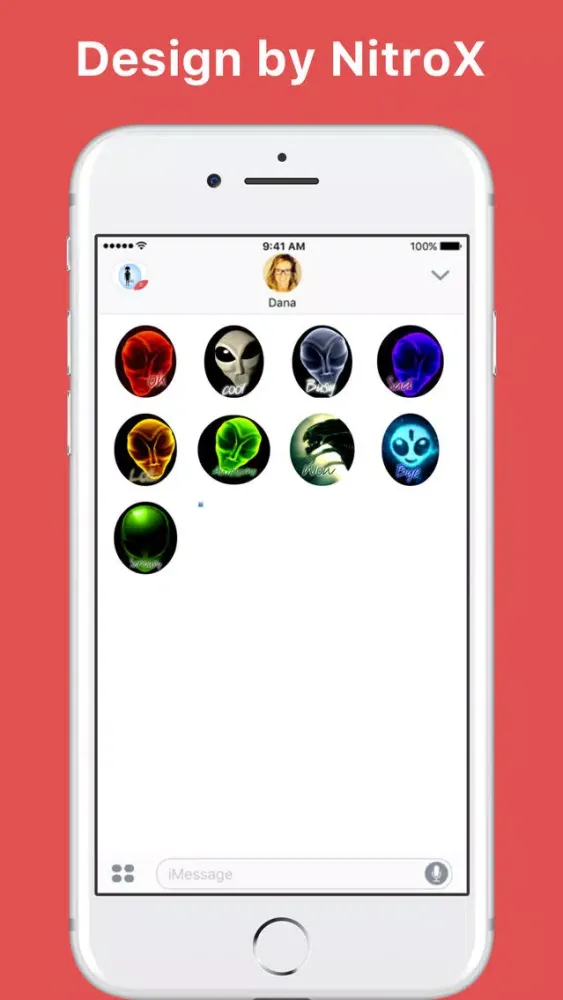 Скриншоты Alien Emoji stickers by NitroX for iMessage