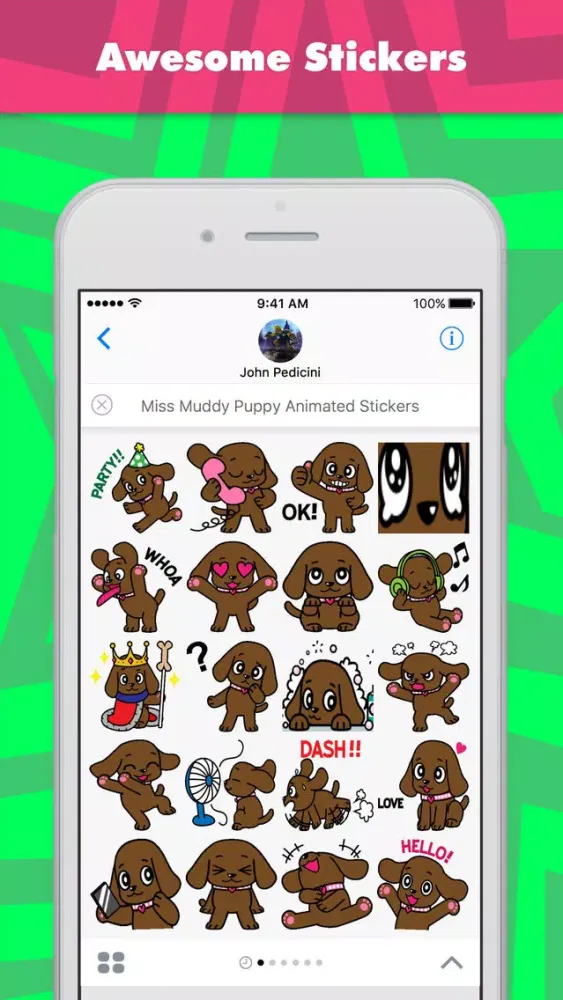 ภาพหน้าจอของ Miss Muddy Puppy Animated stickers by Beardownize