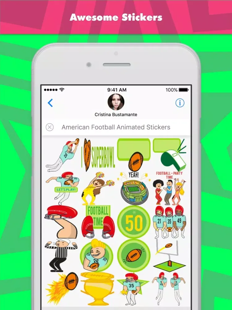 Скриншоты American Football Animated Stickers stickers iPad 