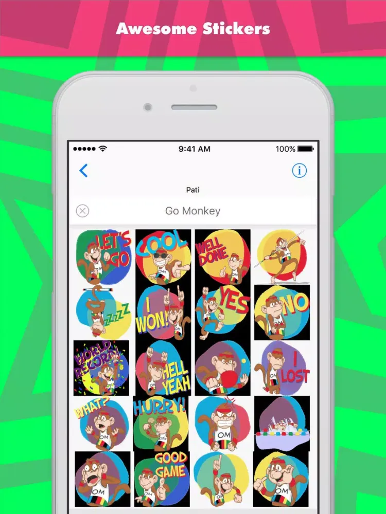 Go Monkey stickers by Partyapp iPad  Screenshots