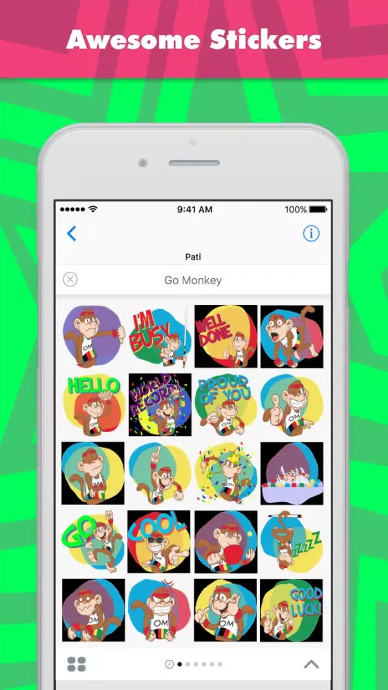 Go Monkey stickers by Partyapp Screenshots