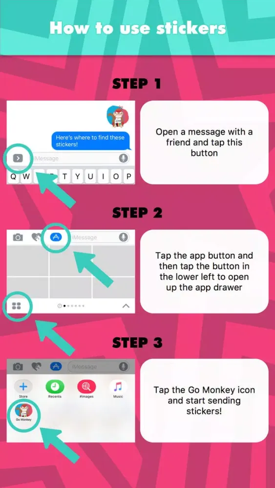 Go Monkey stickers by Partyapp Screenshots