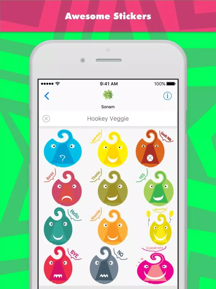 تصاویر Hookey Veggie stickers by Sonam iPad 