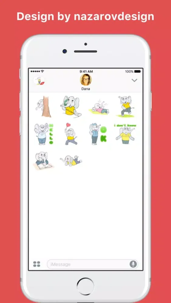 Fantik the Elephant stickers by nazarovdesign سکرین شاٹس