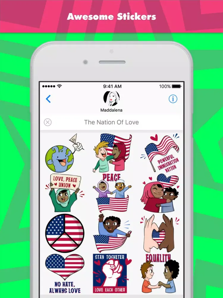 Скриншоты The Nation Of Love stickers by Maddalena iPad 