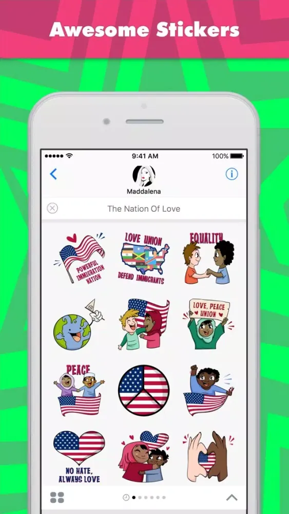 Скриншоты The Nation Of Love stickers by Maddalena
