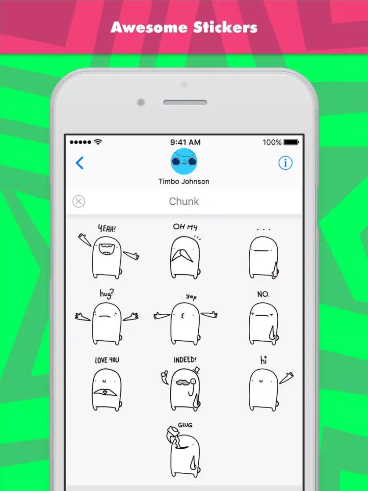 Capturas de pantalla de Chunk stickers by Timbo Johnson iPad 