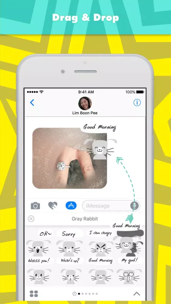 Capturas de tela do Gray Rabbit stickers by wenpei
