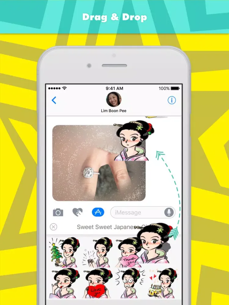 Sweet Sweet Japanese Girl stickers by wenpei iPad  スクリーンショット