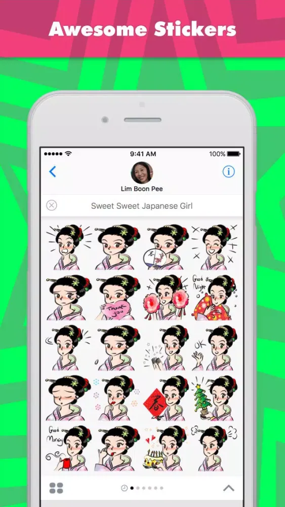 Sweet Sweet Japanese Girl stickers by wenpei スクリーンショット