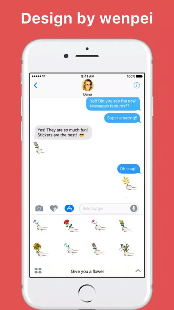 Captures d'écran de Give you a flower stickers by wenpei