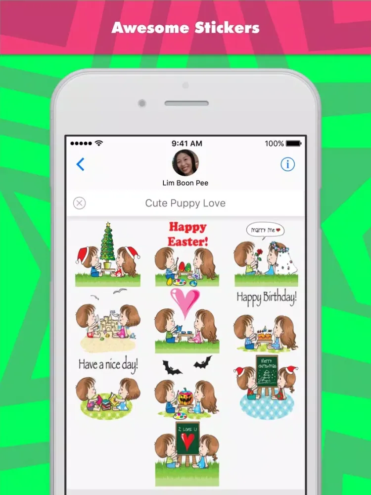 Cute Puppy Love stickers by wenpei iPad  Screenshots