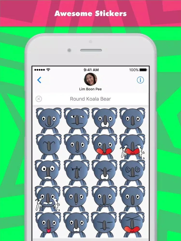 Zrzuty ekranu Round Koala Bear stickers by wenpei iPad 