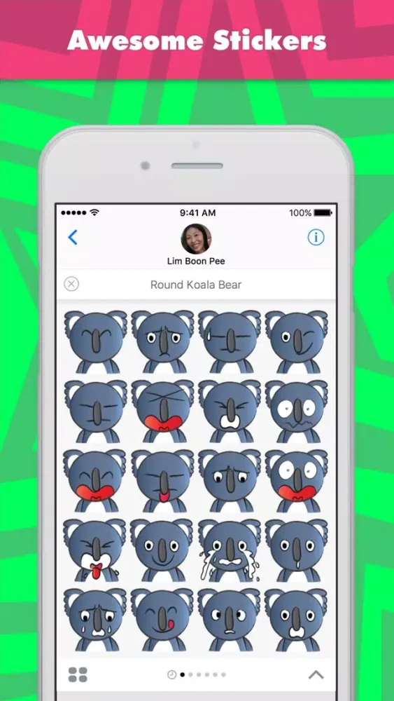 Zrzuty ekranu Round Koala Bear stickers by wenpei
