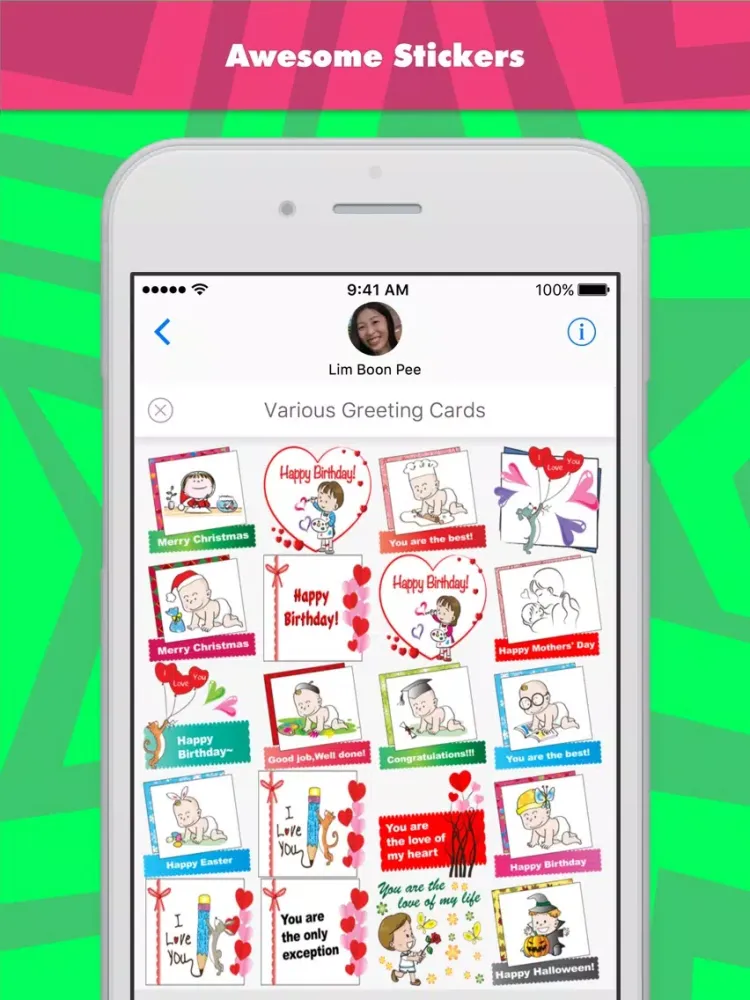 Various Greeting Cards stickers by wenpei iPad  Ekran Görüntüleri
