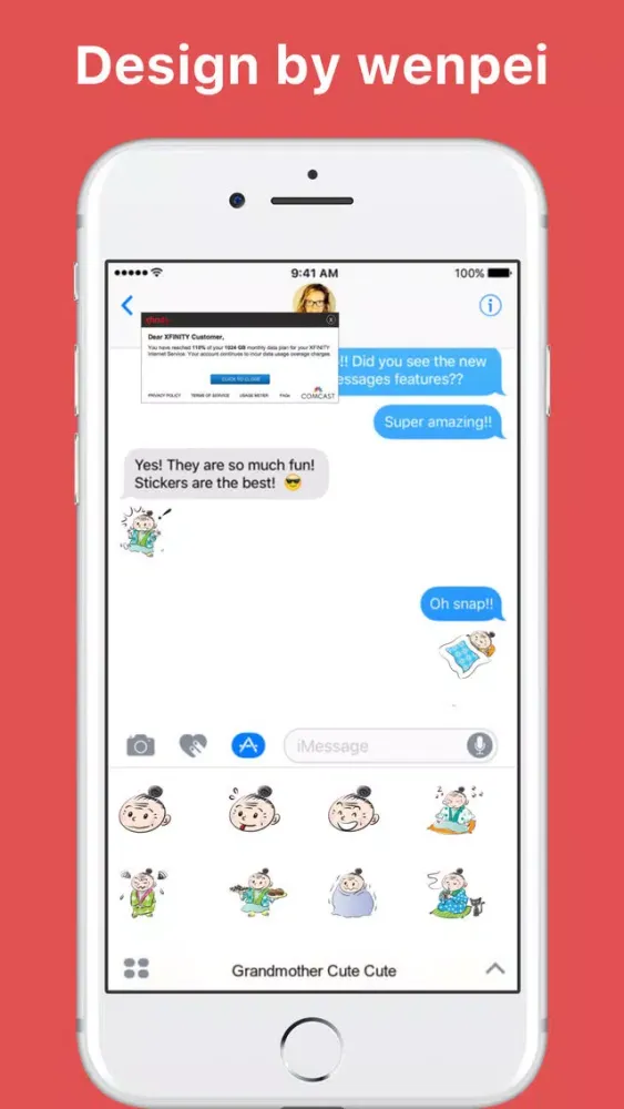 Grandmother Cute stickers by wenpei Screenshots