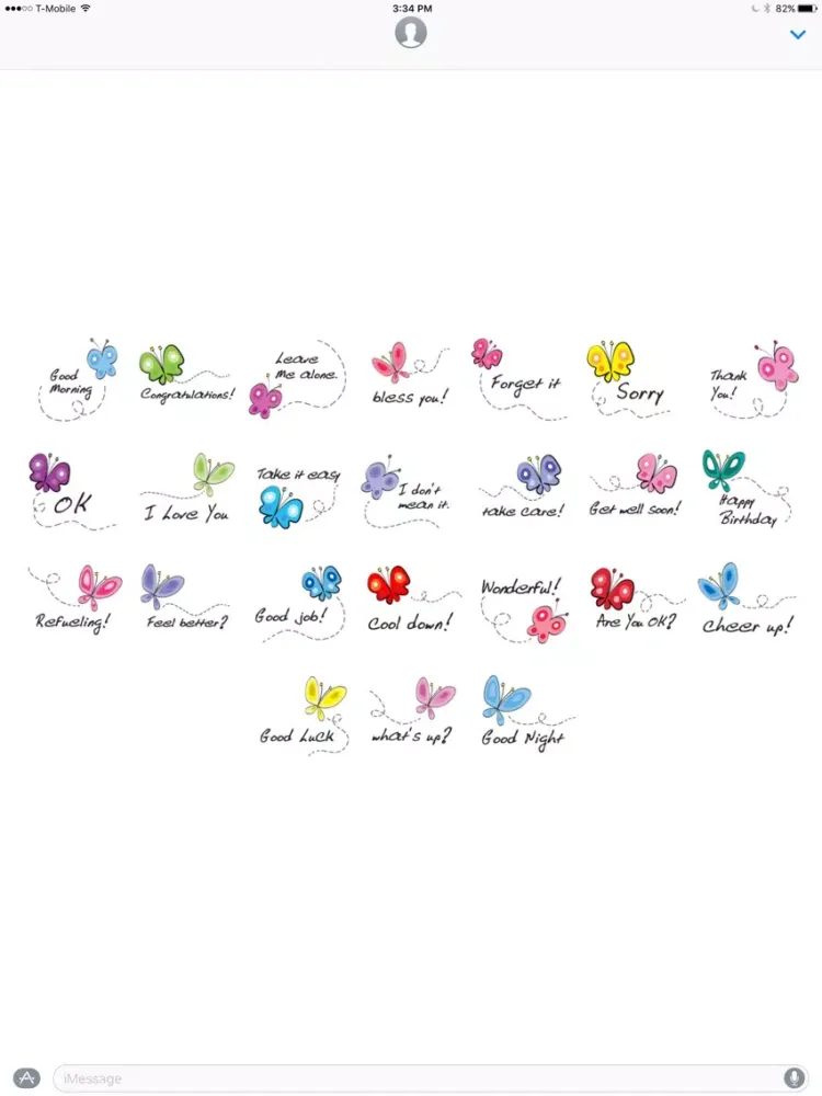 Butterfly and Greeting Card stickers by wenpei iPad  Ekran Görüntüleri