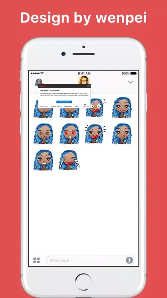 Captures d'écran de Blue Hair Beauty stickers by wenpei