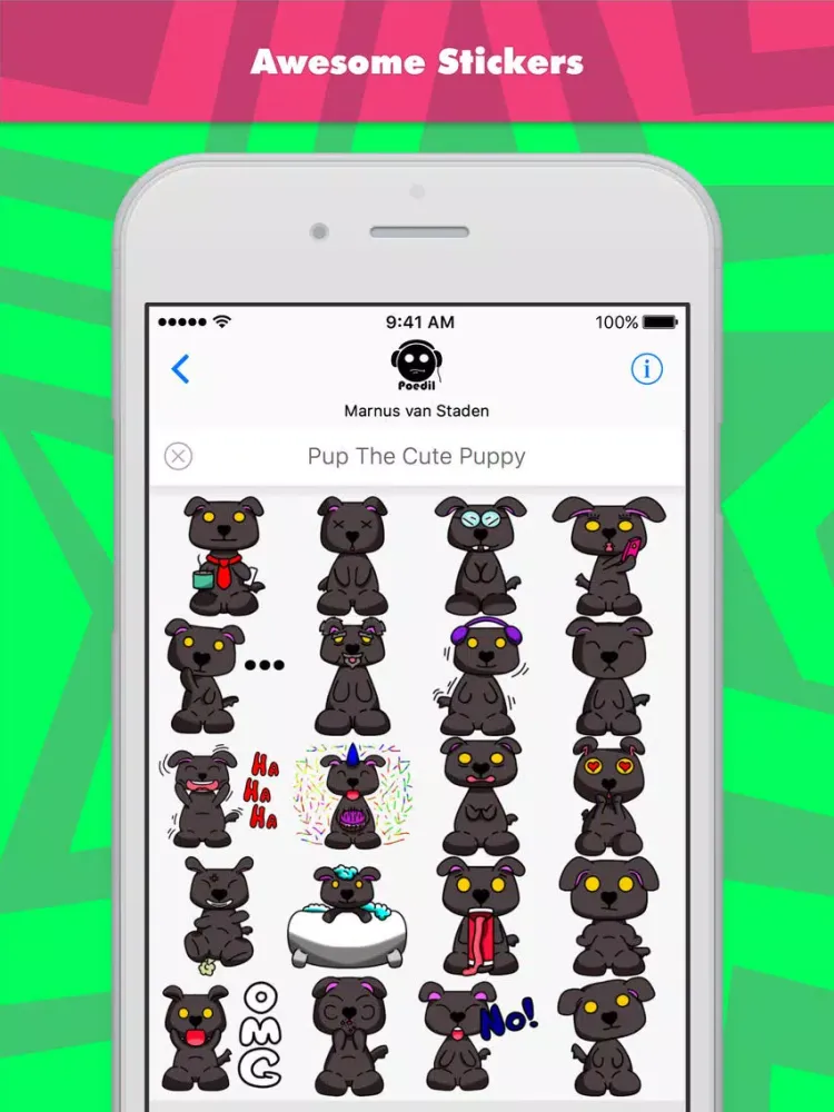 Capturas de tela do Pup The Cute Puppy stickers by Poedil iPad 