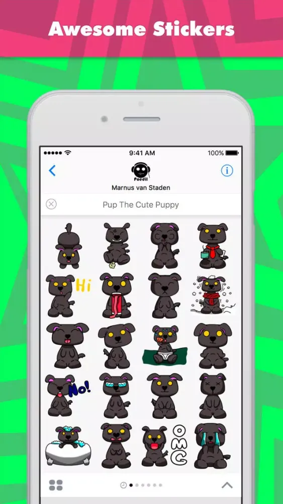 Capturas de tela do Pup The Cute Puppy stickers by Poedil