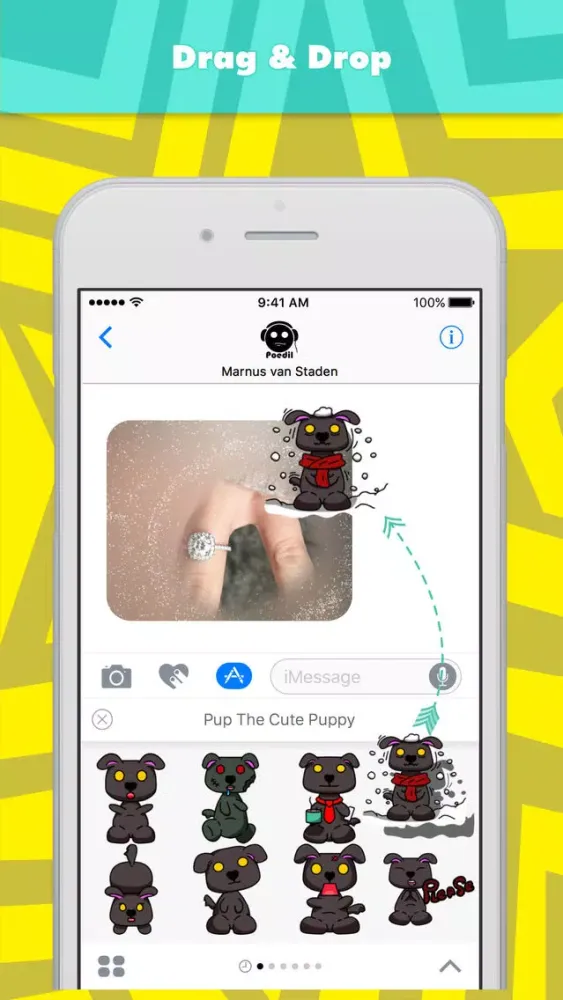 Capturas de tela do Pup The Cute Puppy stickers by Poedil