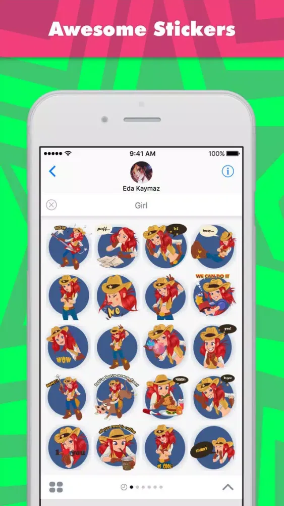 Tangkapan skrin Girl stickers by Eda Kaymaz