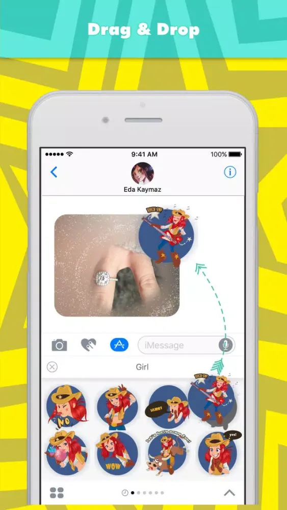 Tangkapan skrin Girl stickers by Eda Kaymaz