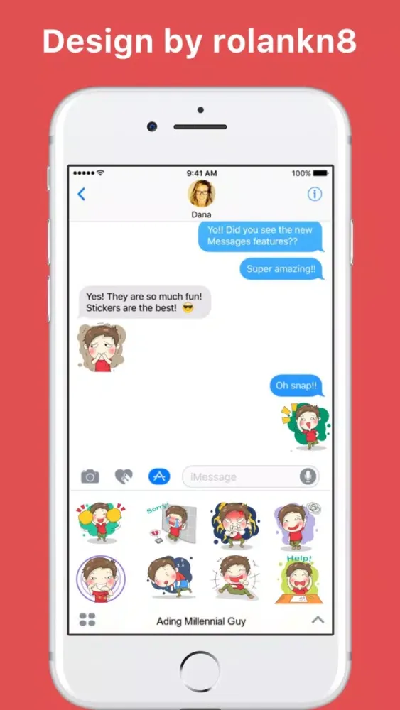 Capturas de pantalla de Ading Millennial Guy stickers by rolankn8