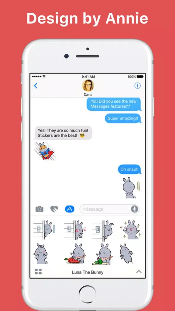 Capturas de pantalla de Luna The Bunny stickers by Annie for iMessage