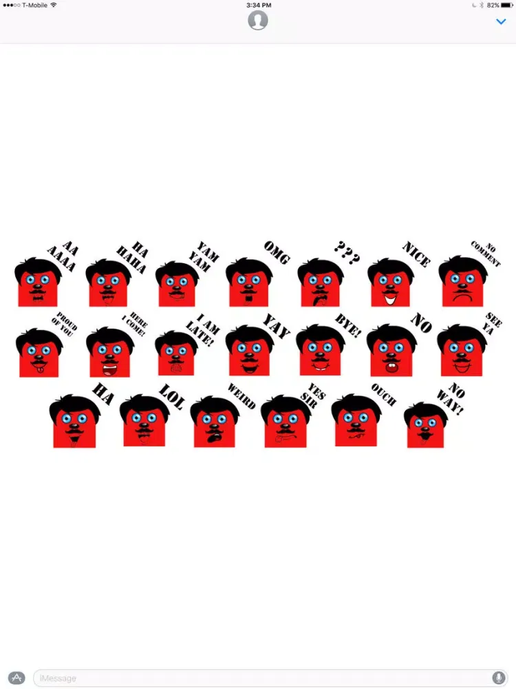 Red Mark stickers by MajdaLoo for iMessage iPad  Ekran Görüntüleri