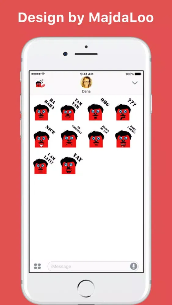 Red Mark stickers by MajdaLoo for iMessage Ekran Görüntüleri
